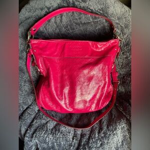 Coach Y2K Pink Zoe hobo patent Leather Shoulder Bag